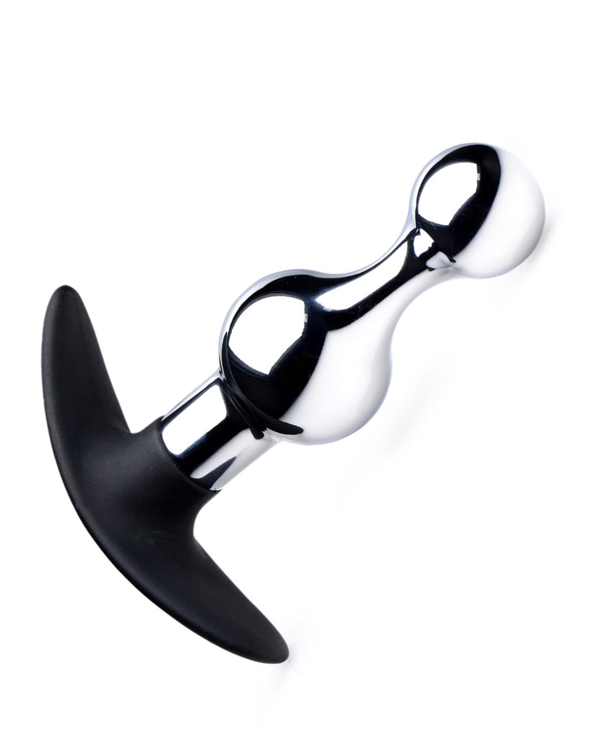 Master Series Dark Drop Metal Silicone Beaded Anal Plug Naughty Delight