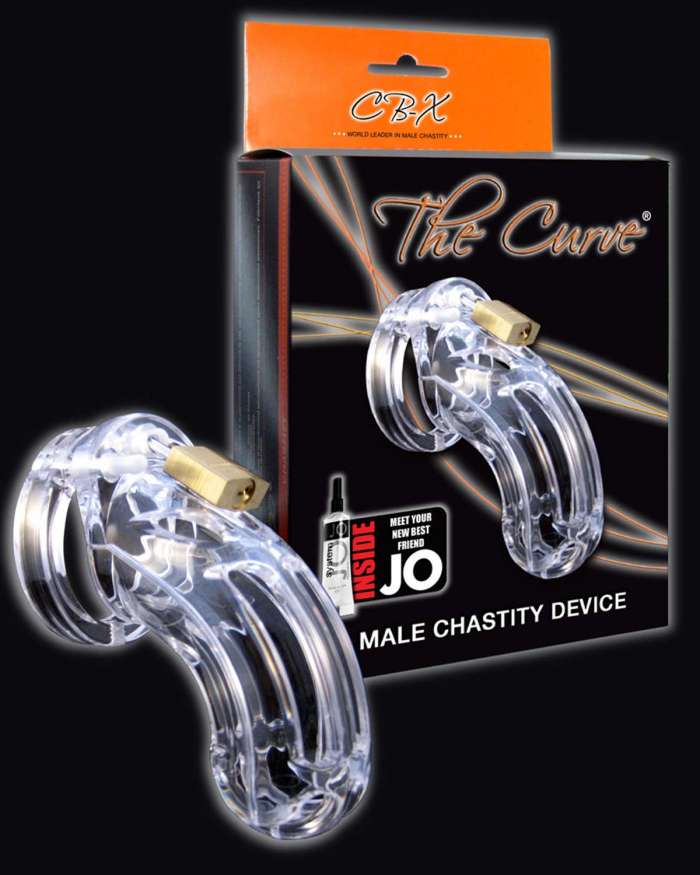 CB-X The Curve Cock Cage and Lock Male Chastity Set 3.75