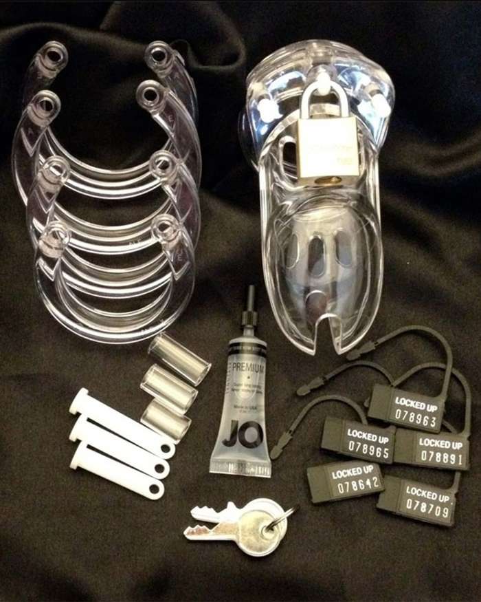 CB-X The Curve Cock Cage and Lock Male Chastity Set 3.75