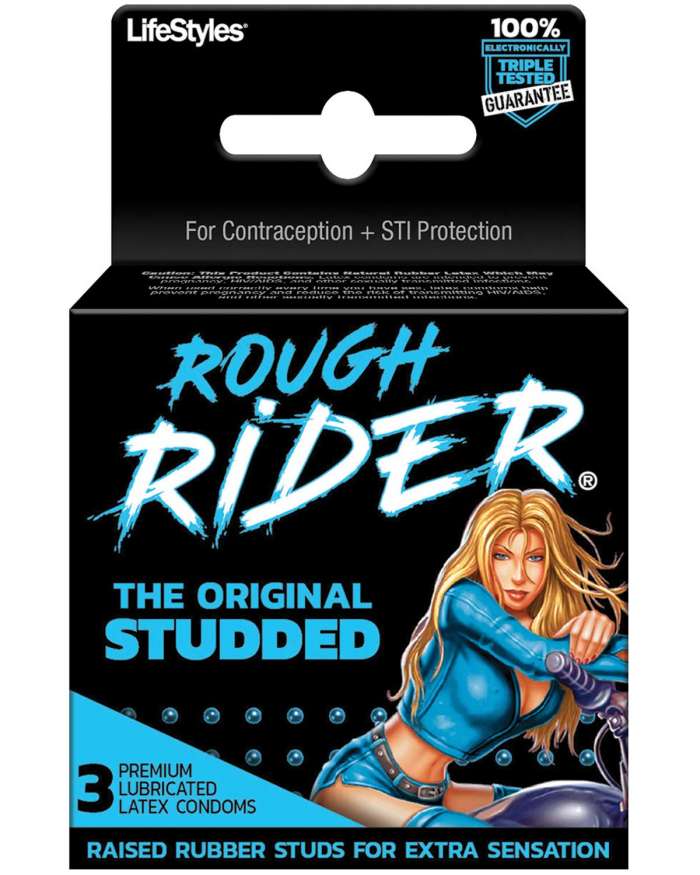 Contempo Rough Rider Original Studded Lubricated Latex Condoms