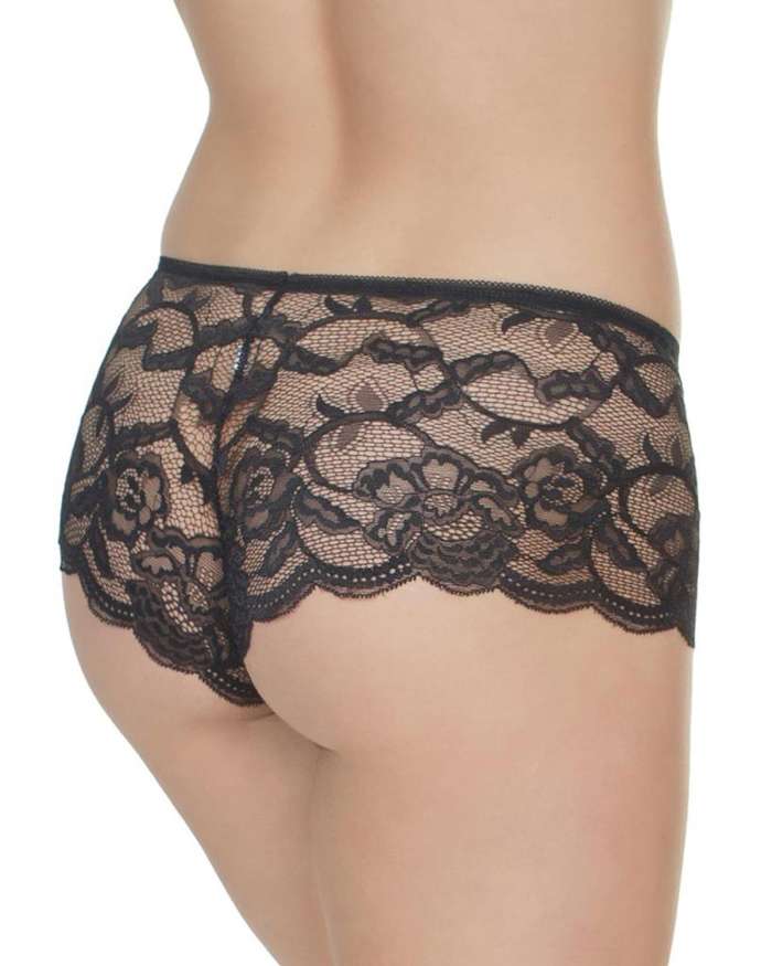 Coquette Low Rise Stretch Scallop Lace Booty Short