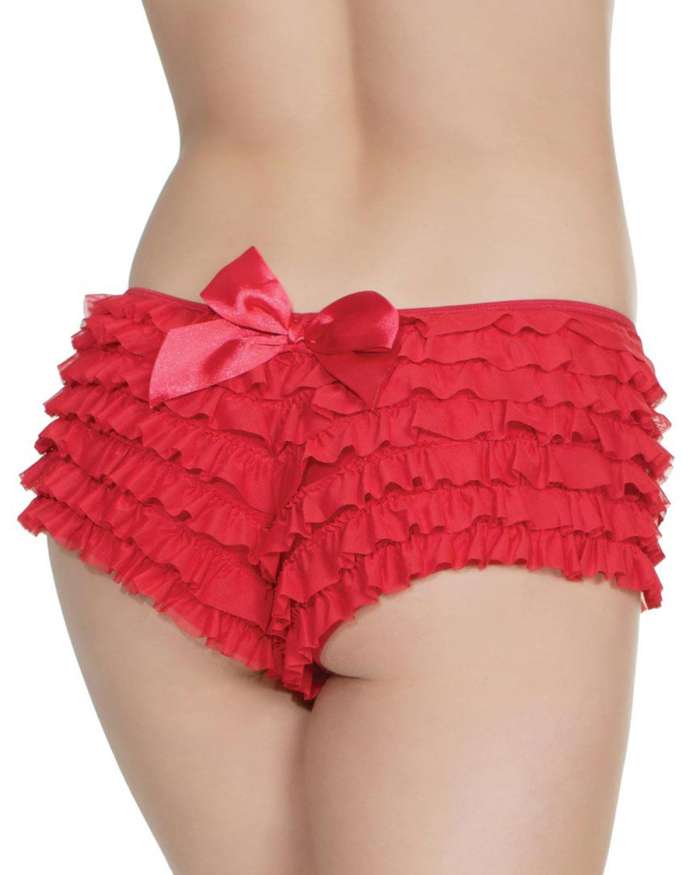 Coquette Ruffle Back Bow Booty Shorts