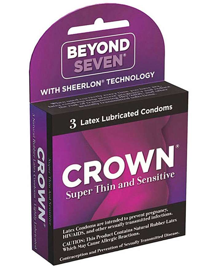 Beyond Seven Crown Lubricated Latex Condoms