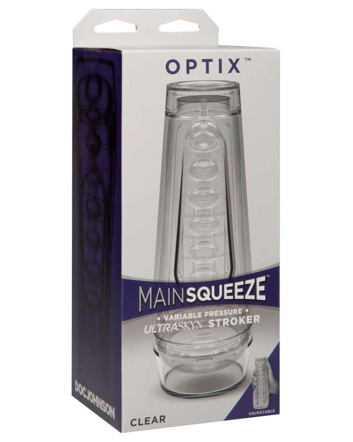 Doc Johnson Main Squeeze Optix Clear See-Through UltraSkyn Stroker