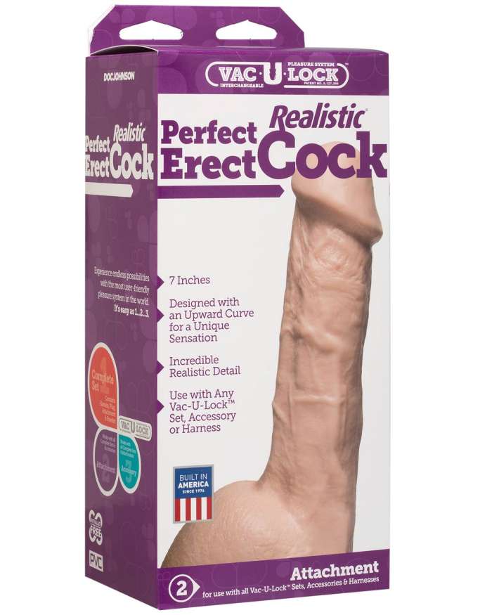 Doc Johnson Vac-U-Lock Perfect Erect Realistic Cock 7