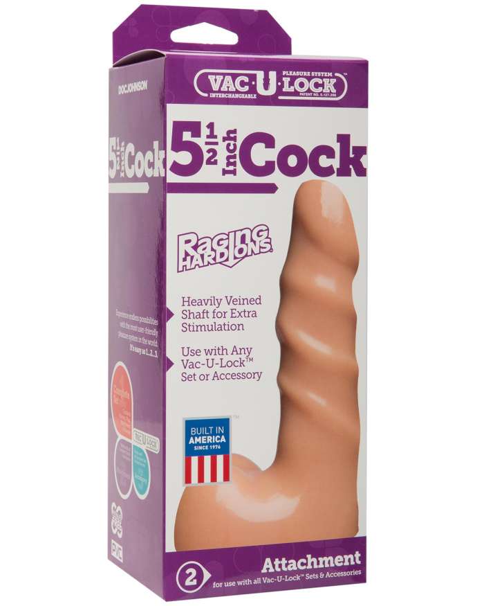 Doc Johnson Vac-U-Lock Raging Hard-On Cock 5.5