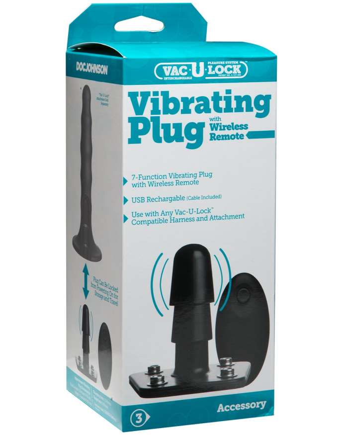 Doc Johnson Vac-U-Lock Vibrating Plug with Remote