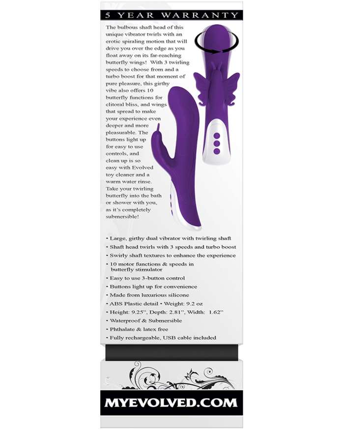 Evolved Twirly Butterfly Rechargeable Vibrator