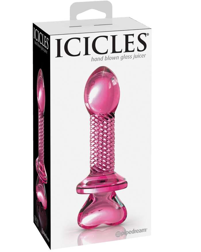 Icicles No. 82 Hand Blown Glass Ribbed Butt Plug