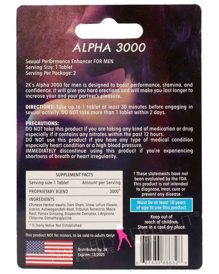 Kangaroo 2K Alpha 3000 Male Sex Supplement (Formerly 2K Mega)