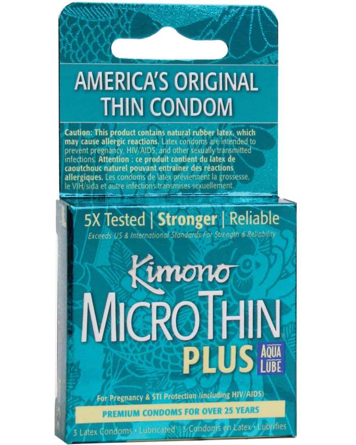 Kimono Micro-Thin Plus Aqua Lube Latex Condoms