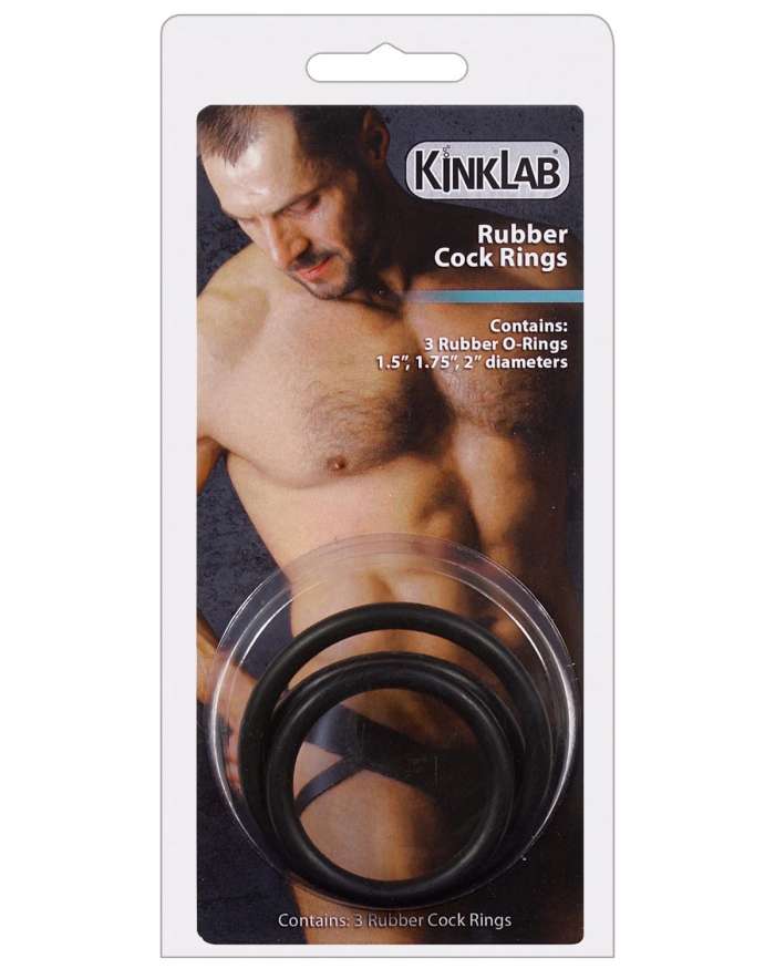 KinkLab Rubber Cock Rings (Pack of 3)