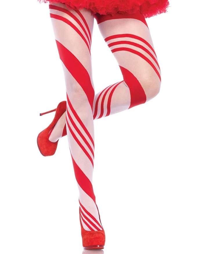 Leg Avenue Spandex Sheer Candy Striped Pantyhose