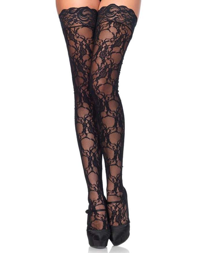 Leg Avenue Stay Up Floral Lace Thigh Highs