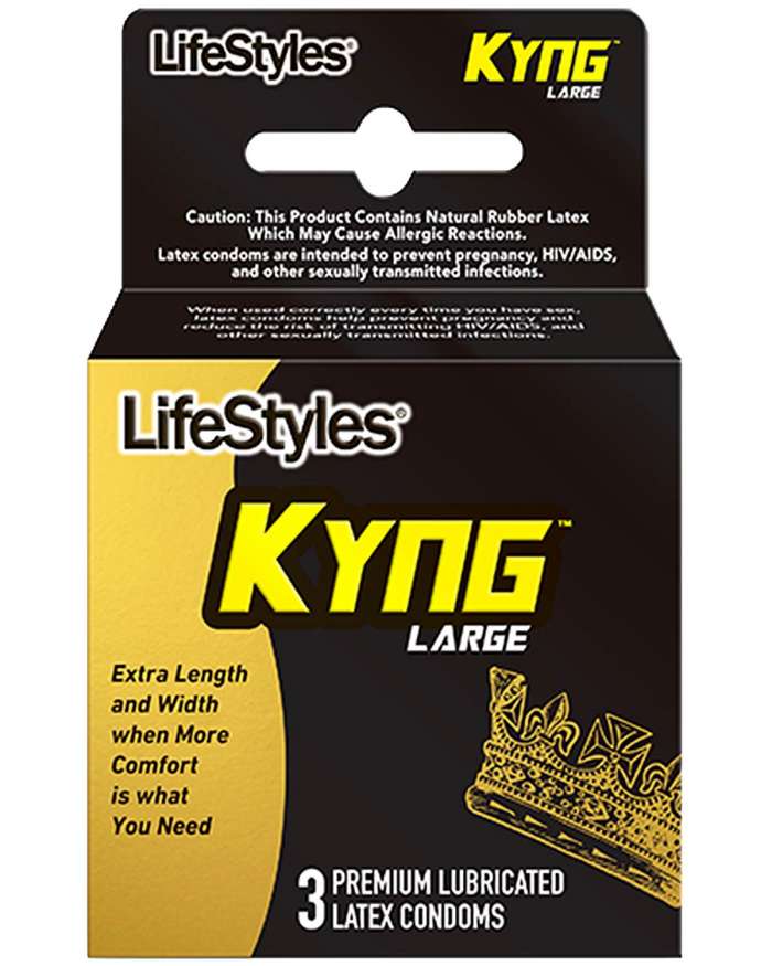 LifeStyles Kyng Lubricated Large Latex Condoms