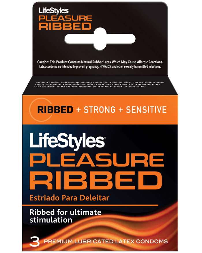 LifeStyles Pleasure Ultra Ribbed Lubricated Latex Condoms
