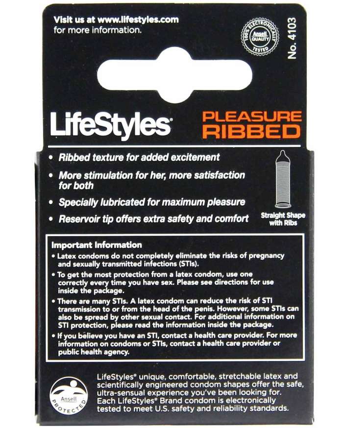 LifeStyles Pleasure Ultra Ribbed Lubricated Latex Condoms
