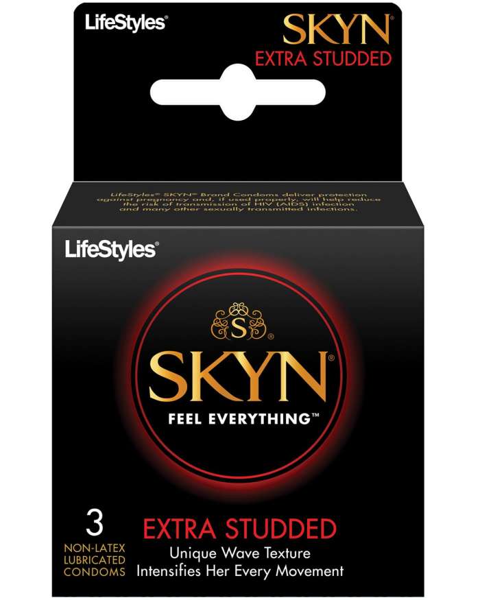 LifeStyles SKYN Extra Studded Wave Texture Lubricated Non-Latex Condoms
