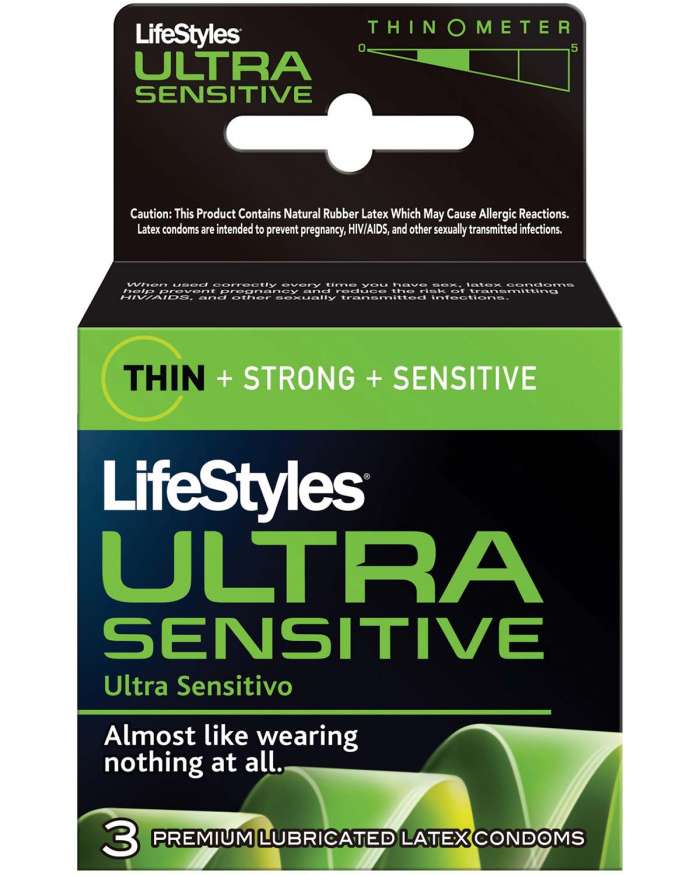 LifeStyles Ultra Sensitive Lubricated Thin Latex Condoms