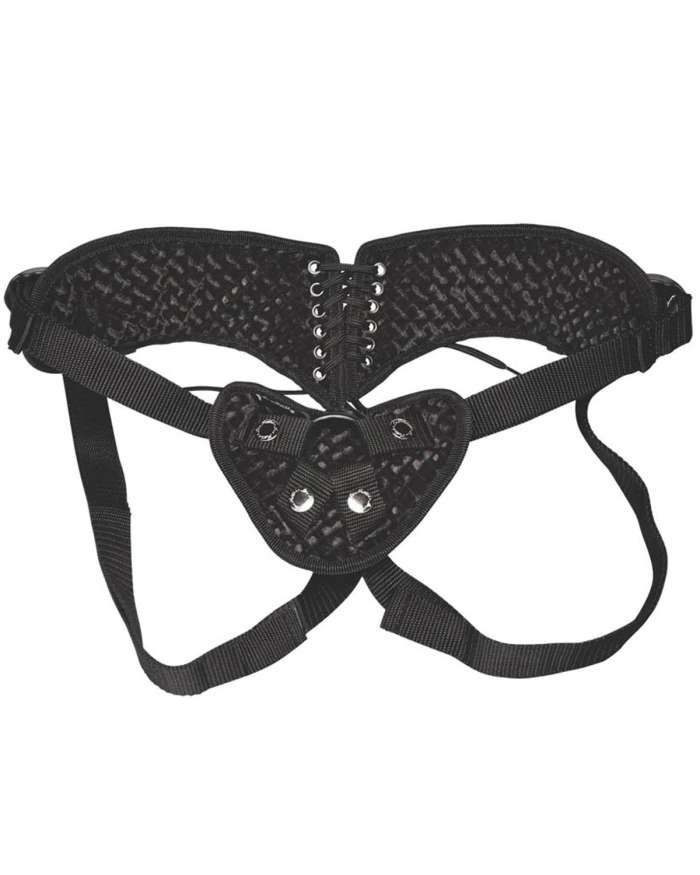 Lux Fetish Diamond Corset Style Velvet Strap-on Harness