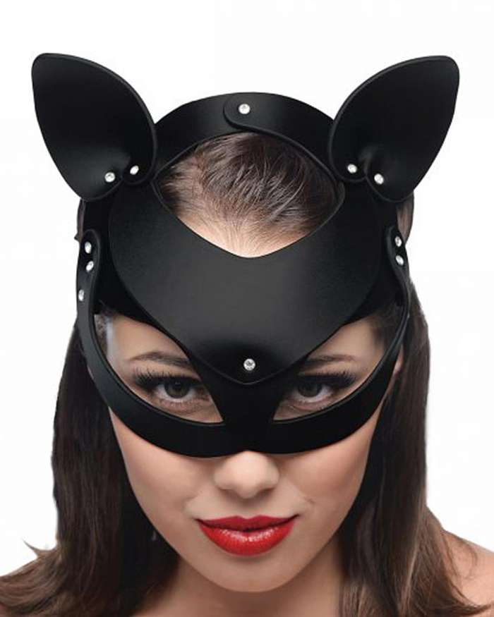 Master Series Bad Kitten Leather Cat Mask