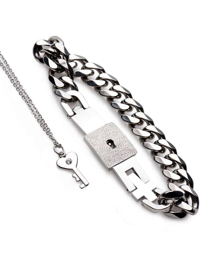 Master Series Chained Locking Bracelet and Key Necklace