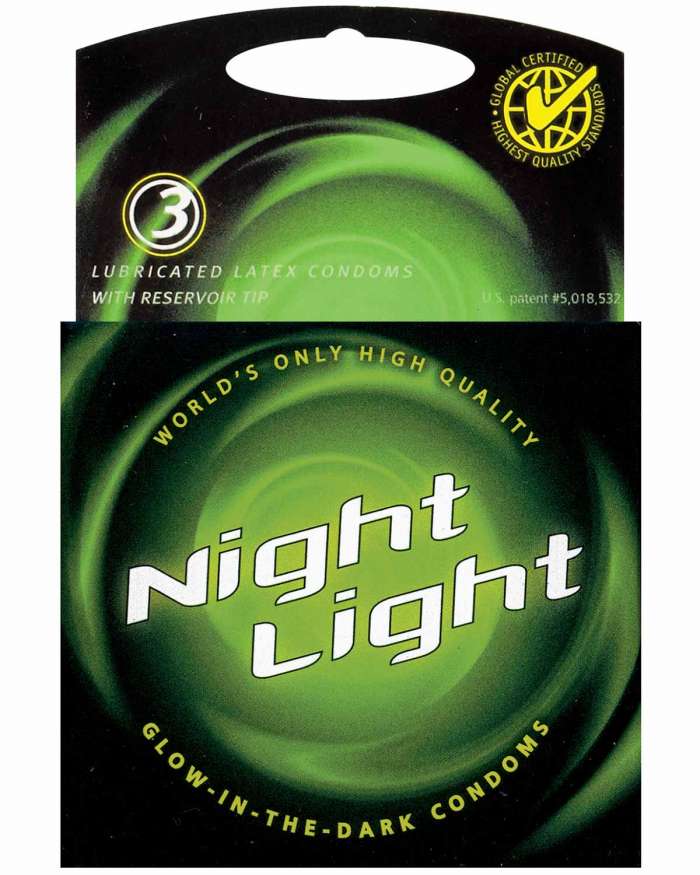 Night Light Glow in the Dark Lubricated Latex Condoms