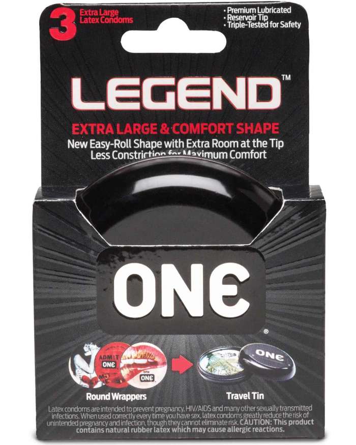 ONE Legend XL Latex Condoms Box of 3
