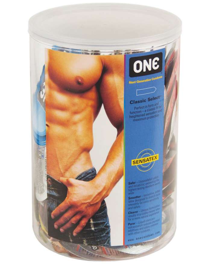 ONE Classic Select Pride Collection Lubricated Latex Condoms Display of 100