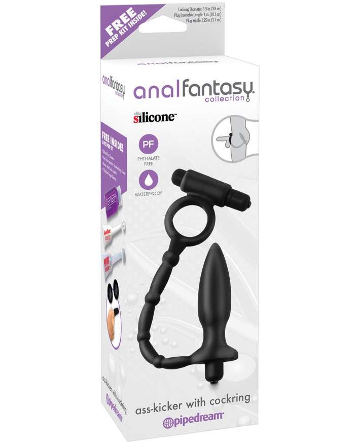 Pipedream Anal Fantasy Collection Vibrating Silicone Ass Kicker with Cockring
