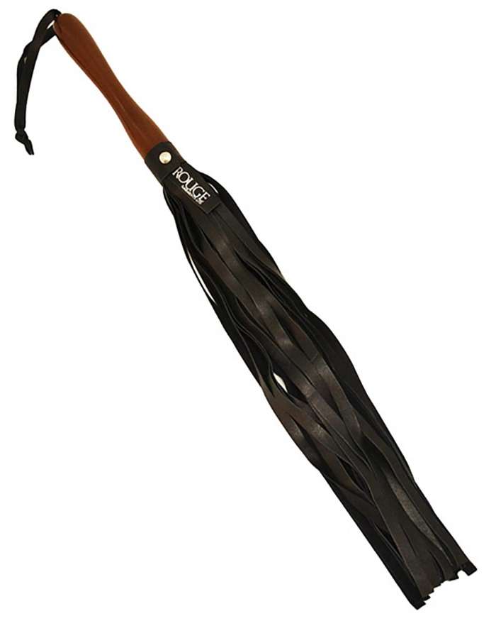 Rouge Leather Flogger with Wooden Handle