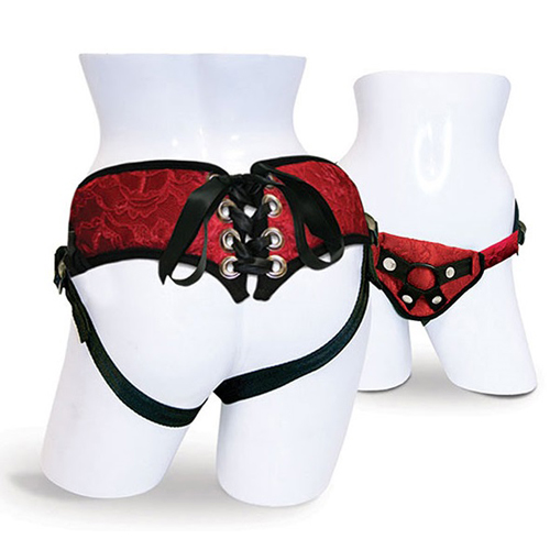 Sportsheets Lace Corsette Red Strap On Style #03