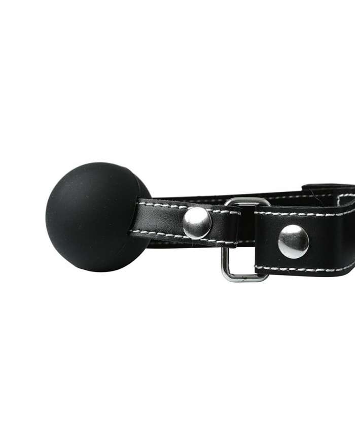 Sportsheets Edge Silicone Ball Gag with Lined Leather Straps