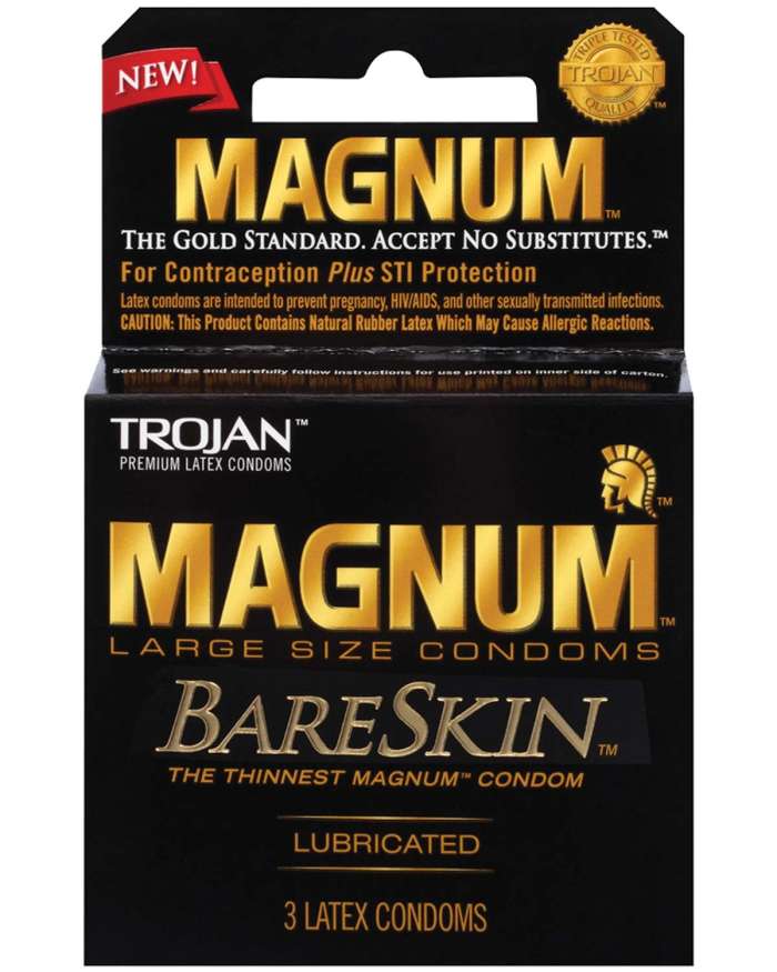Trojan Magnum BareSkin Large Size Extra-Thin Lubricated Latex Condoms