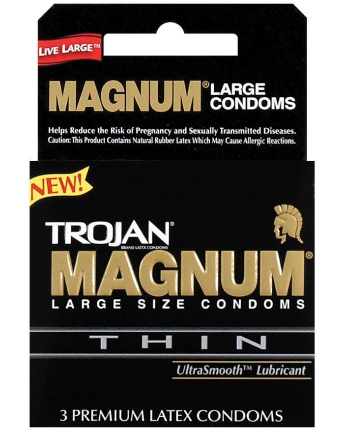 Trojan Magnum Thin Latex Lubricated Condoms Box of 3