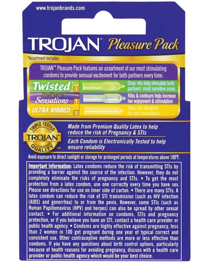 Trojan Pleasure Pack Latex Condoms