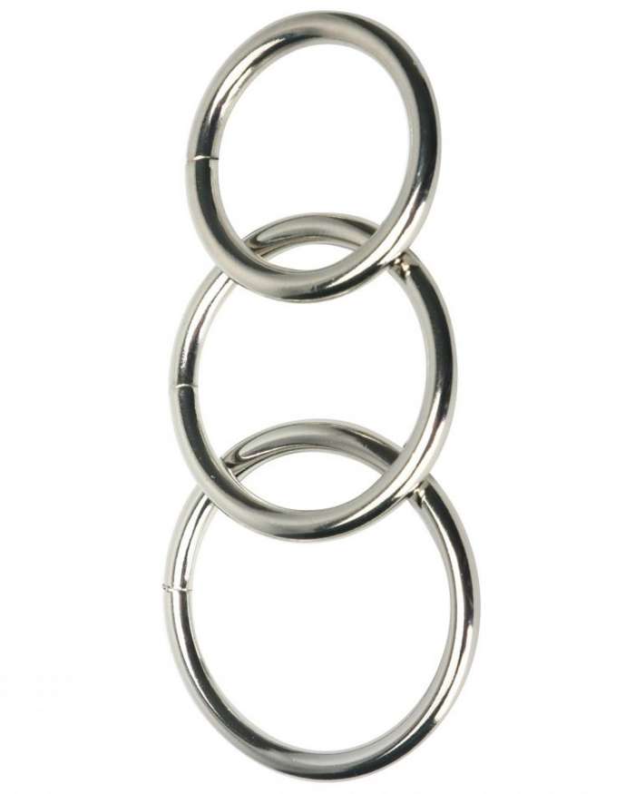 Master Series Trine Steel Cock-Ring Collection (Pack of 3)