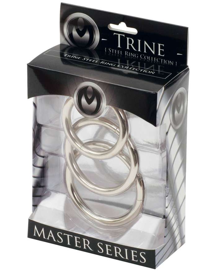 Master Series Trine Steel Cock-Ring Collection (Pack of 3)