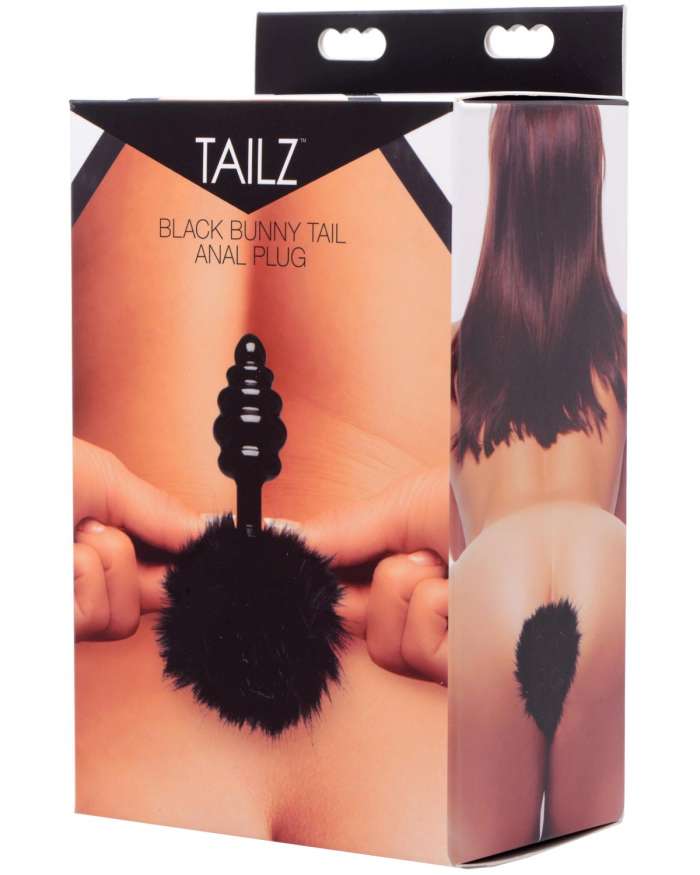 Tailz Black Bunny Tail Metal Anal Plug