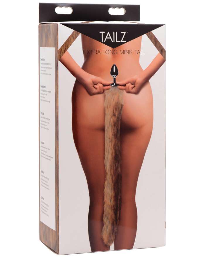 Tailz Extra Long Mink Tail Metal Butt Plug