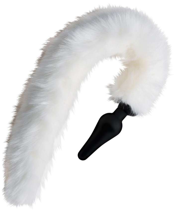 Tailz White Fox Tail Silicone Anal Plug and Ears Set