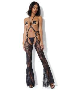 Coquette Darque Bell Bottom Eyelash Elastic Lace Chaps