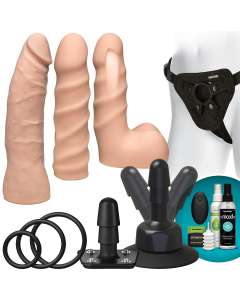 Doc Johnson Vac-U-Lock Vibrating Dual Density Starter Strapon Set with Remote