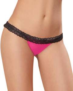 Dreamgirl Stretch Mesh with Spandex and Stretch Lace Open Back Panty