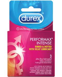 Durex Performax Intense Textured with Delay Lubricant Latex Condom