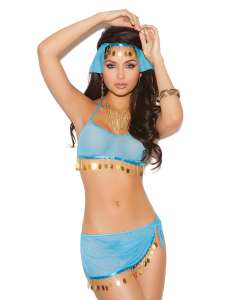 Elegant Moments Vivace Harem Hottie Costume Mesh Top, Skirt, Head Piece and G-String Set