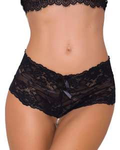 iCollection Lace and Pearl Boyshort Panties