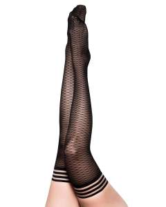 Kix'ies Beth Ann Honeycomb Fishnet Thigh High Stockings