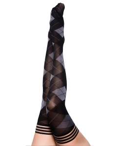 Kix'ies Kimmie Argyle Thigh High Stockings