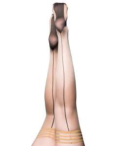 Kixies Ruby Cuban Heel Back Seam Thigh High Stockings